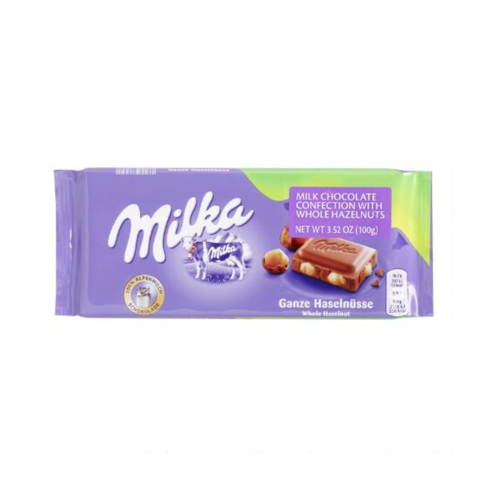 MILKA GANZNUSS WHOLE NUTS CHOCOLATE BARS