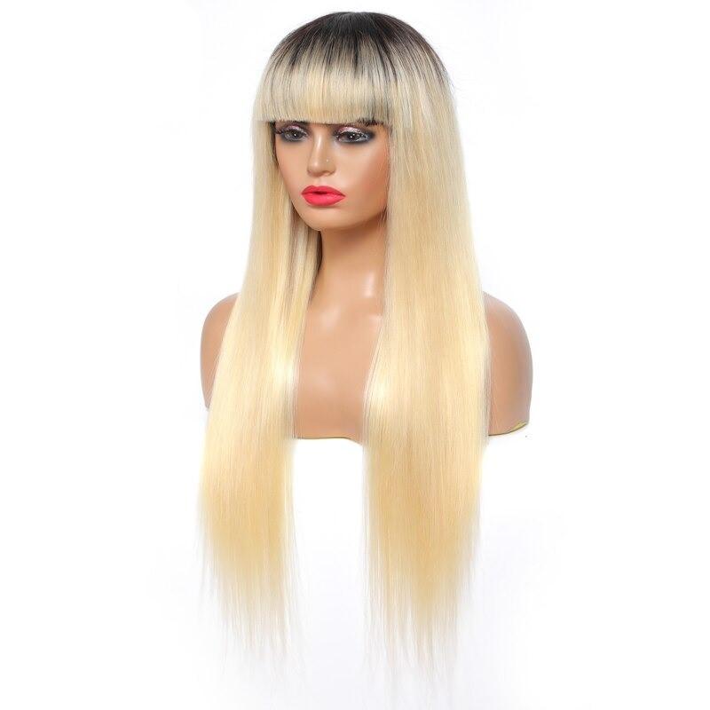 #1B/613 Straight 180% Density #613 Wig with Bang 200% Density Human Ha