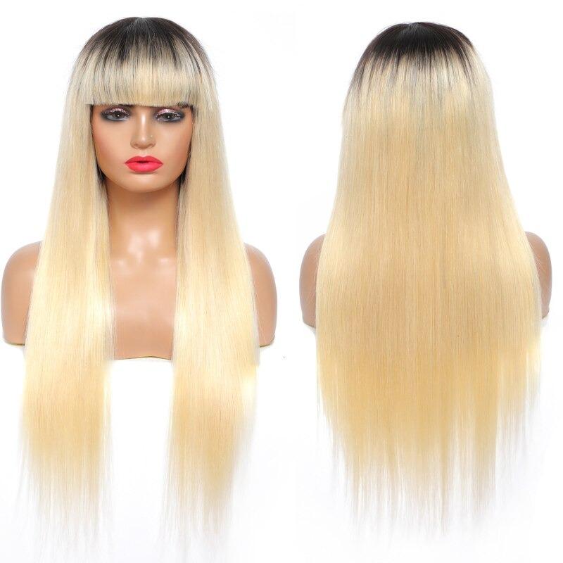 #1B/613 Straight 180% Density #613 Wig with Bang 200% Density Human Ha