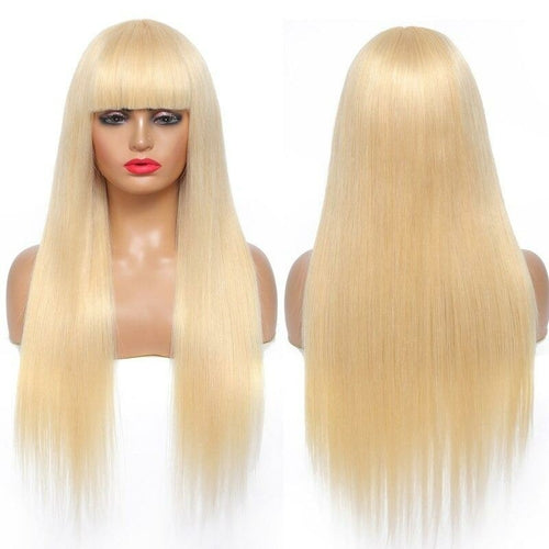 #1B/613 Straight 180% Density #613 Wig with Bang 200% Density Human Ha