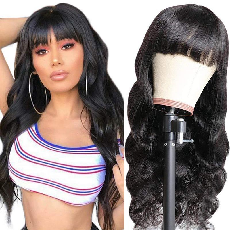 BeuMax Body Wave Human Hair Wigs with Bangs