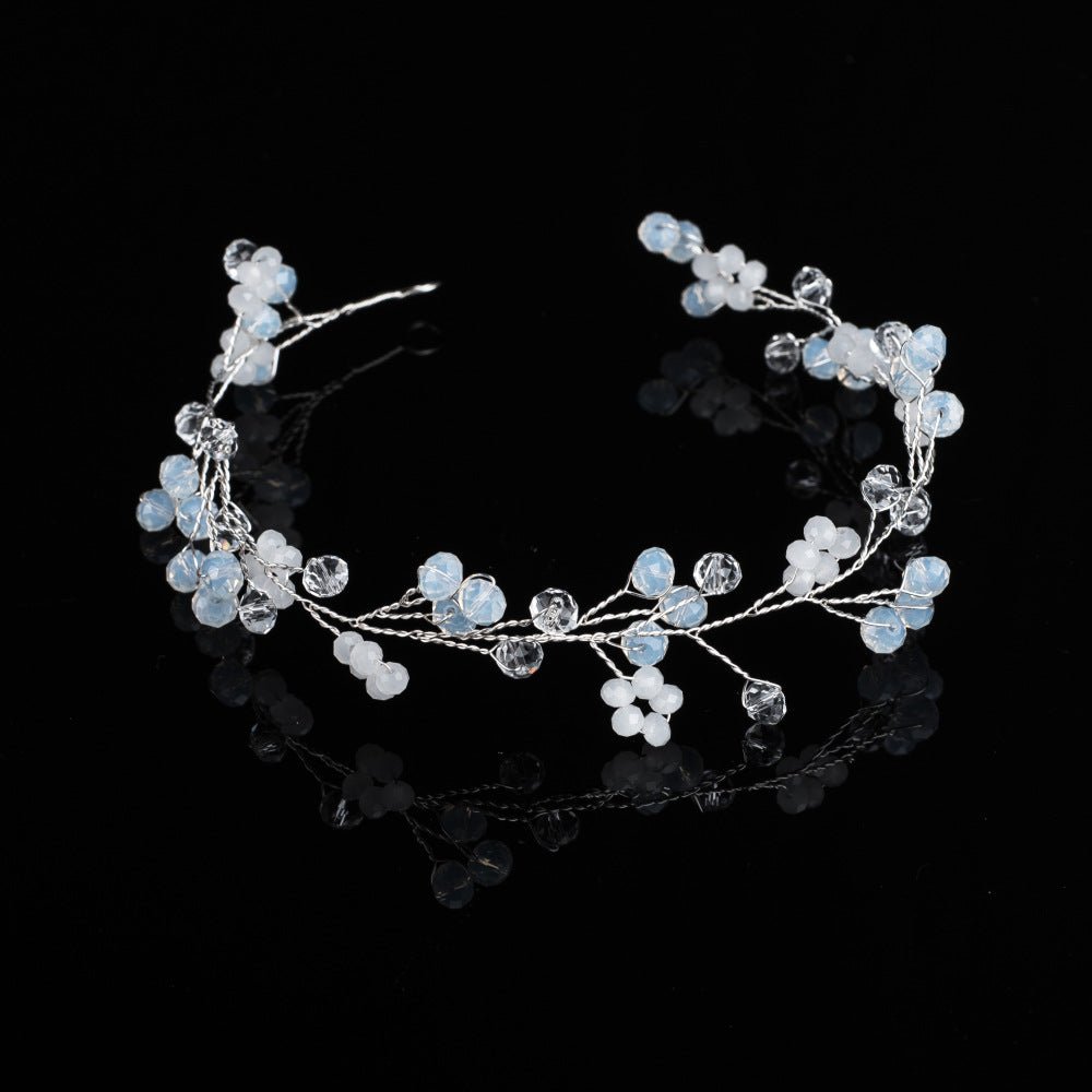 Bride Wedding Accessories Handmade Crystal Beaded ade Zhizhu Soft Chain Belt Hoop Headwear