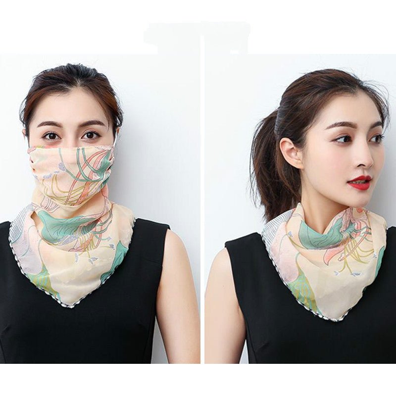 Hanging Ear Thin Face-covering Scarf Triangle Veil Scarf