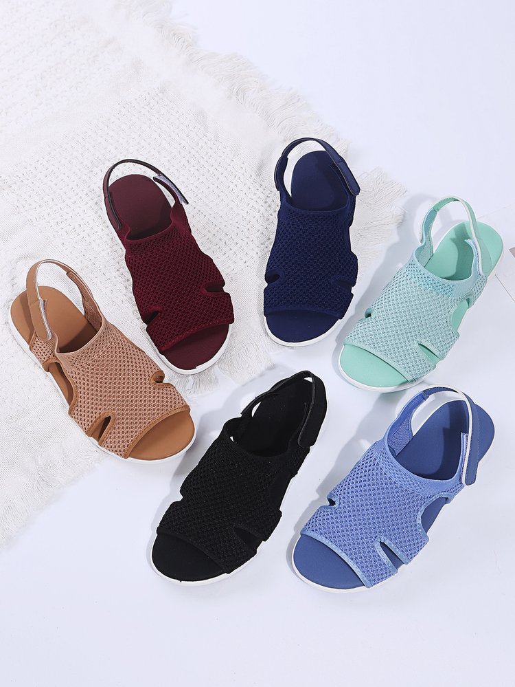 Ladies Sandals Large Size Breathable Stretch Fly Woven Comfort