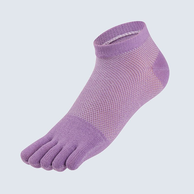 Mesh Cotton Mid-tube Five-toed Socks Split Toe Solid Color Sports