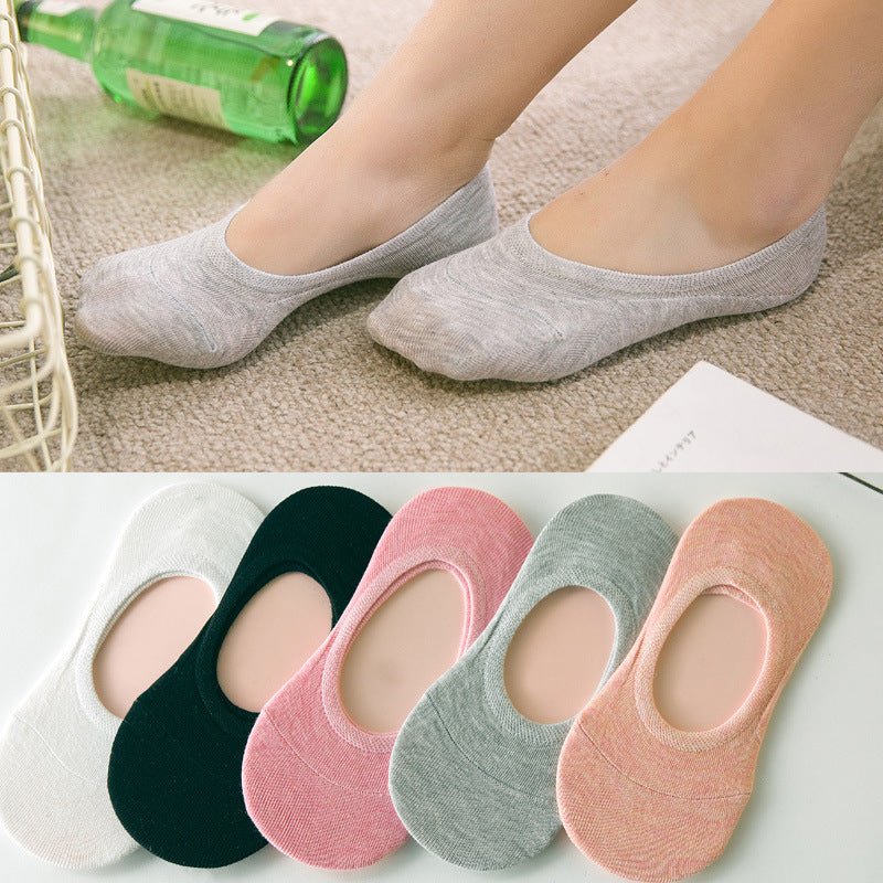 Silicone non-slip solid color female socks