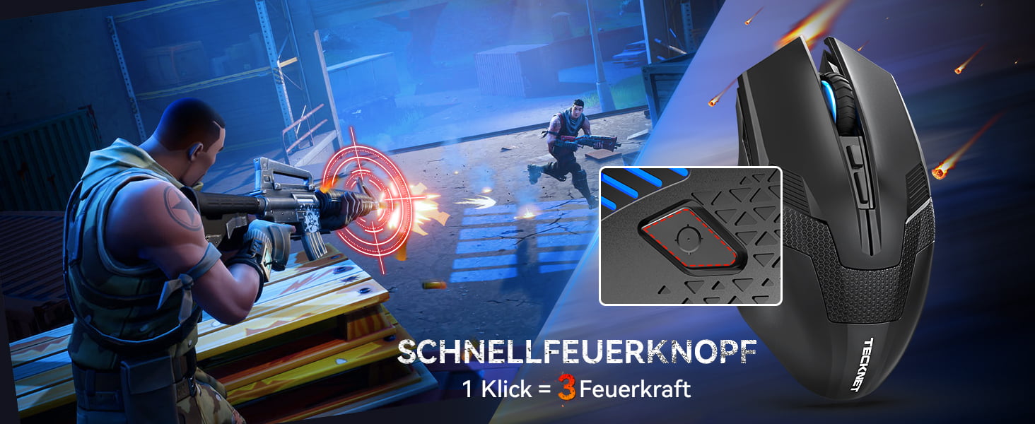 TECKNET Kabellose Gaming Maus