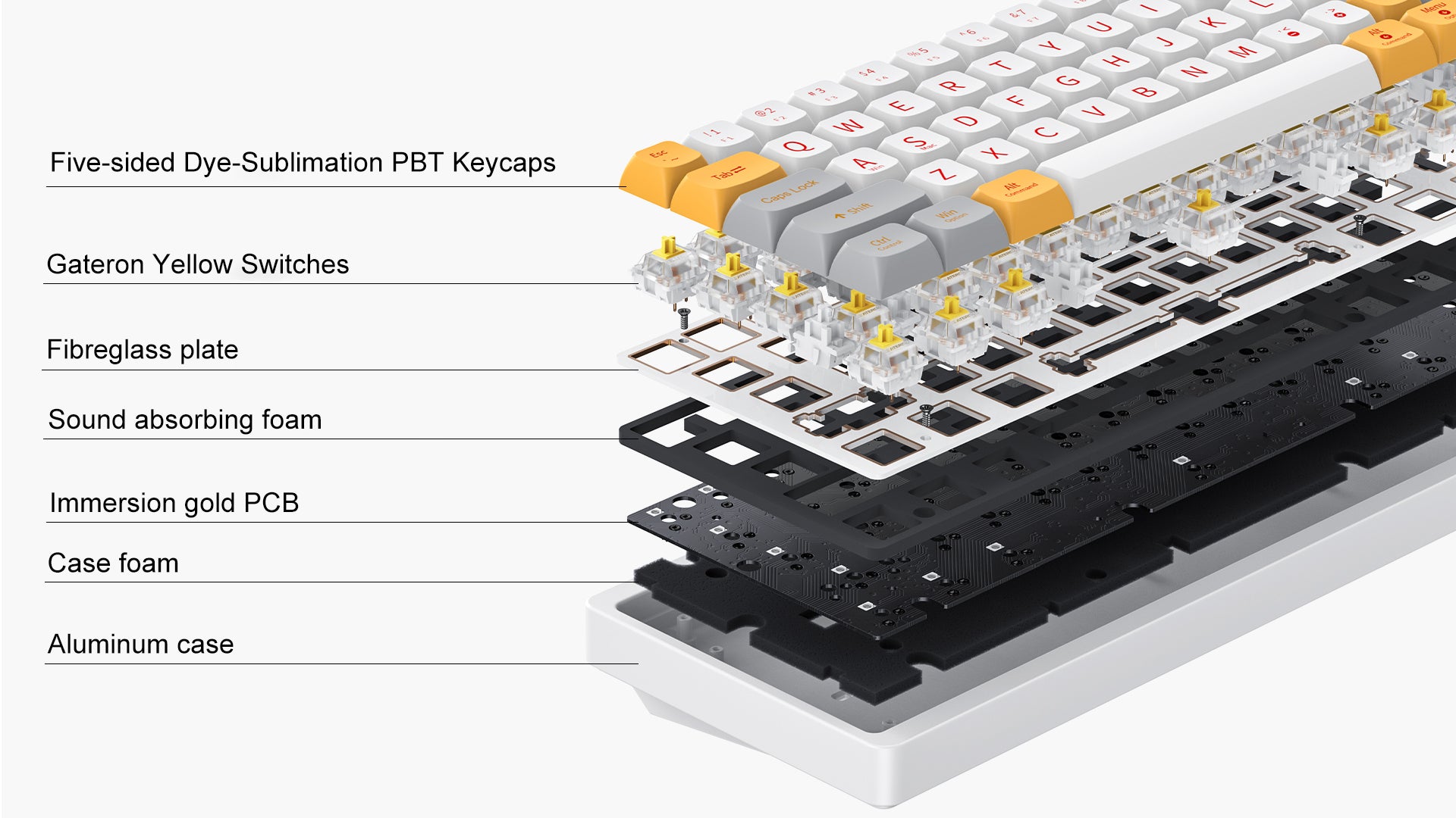 C641 mechanical keyboard - exploded view