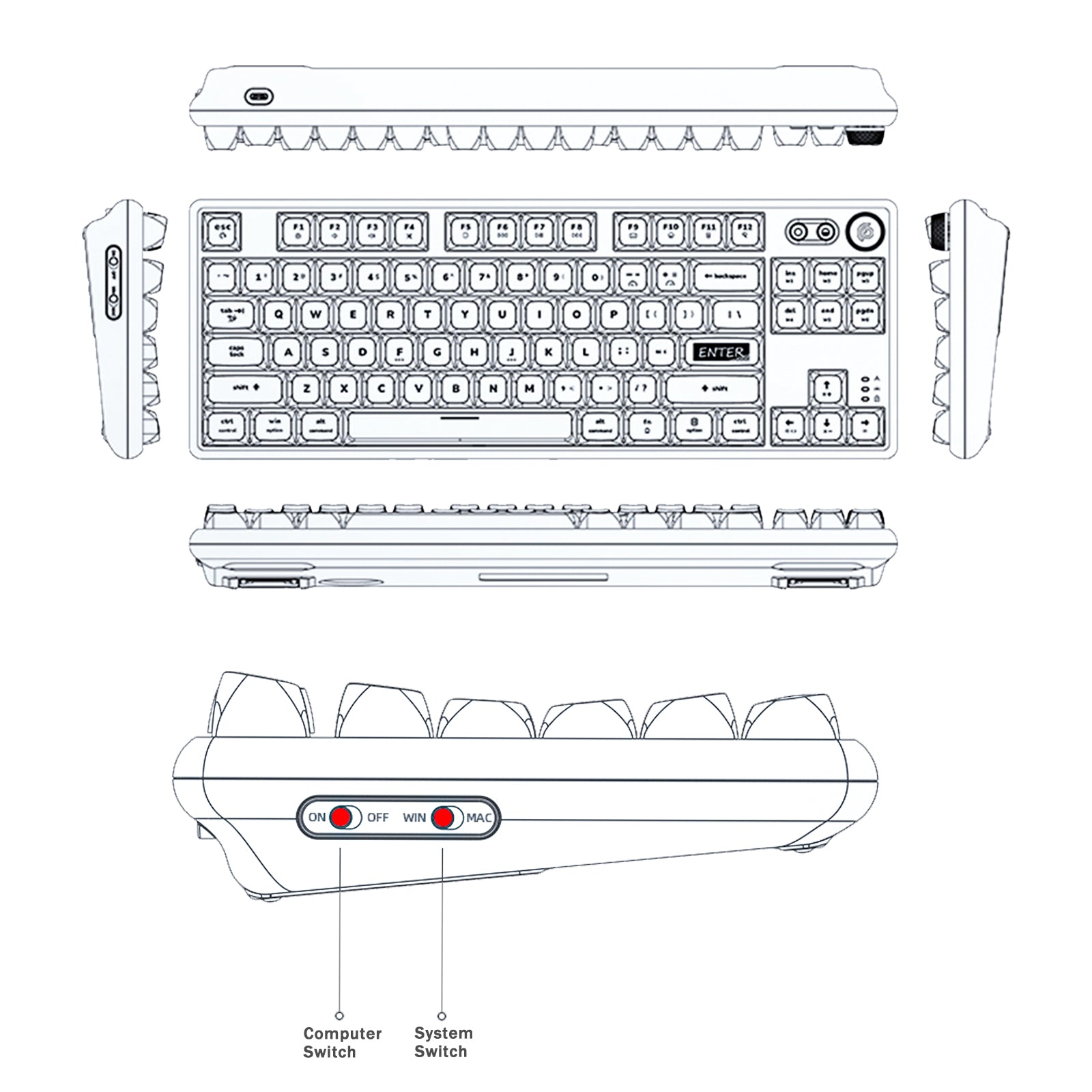 Mechanical keyboard 80% Layout