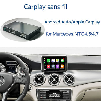 Pour Mercedes Classe A W176 Classe B W246 CLA GLA 2013-2015 Sans fil CarPlay Android Auto