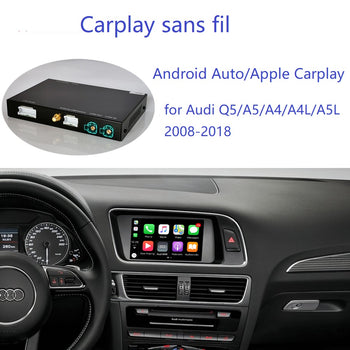 Interface sans fil Apple CarPlay pour Audi Q5/A5/A4/A4L/A5L 2008 – 2018 avec Mirror Link, AirPlay, pour Android Auto