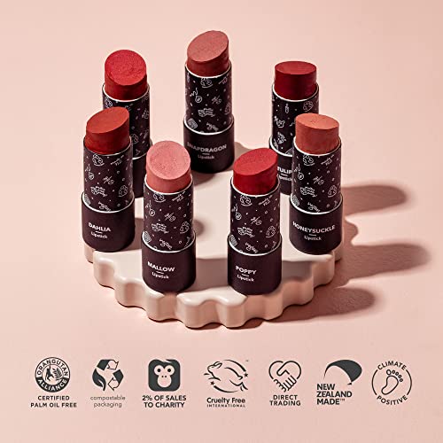 Ethique Dahlia Satin Matte Lipstick - Terracotta Brown - Plastic-Free, Vegan, Cruelty-Free, Eco-Friendly, 0.28 oz (Pack of 1)