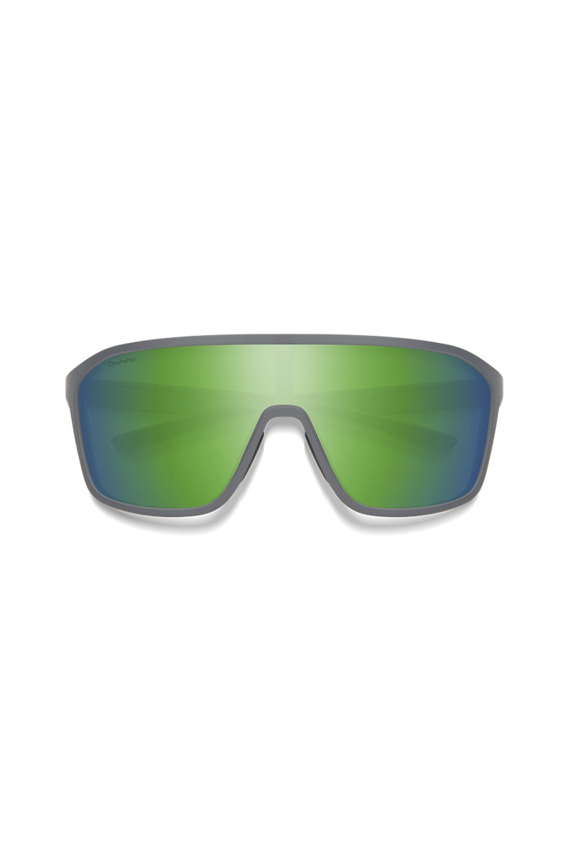 Smith Boomtown Sunglasses - Matte Cement / ChromaPop Polarized Green Mirror