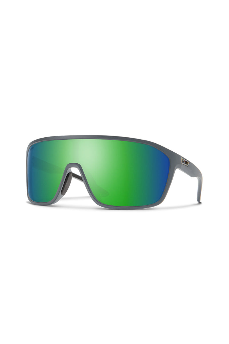 Smith Boomtown Sunglasses - Matte Cement / ChromaPop Polarized Green Mirror