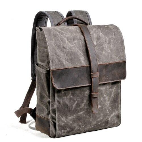 Waxed Canvas Leather School 76 Litre Backpack