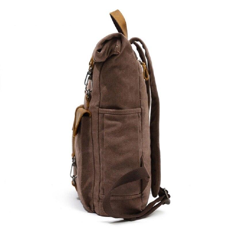 Canvas Leather Travel Daypack 20 Liter Backpack in 5 Colors
