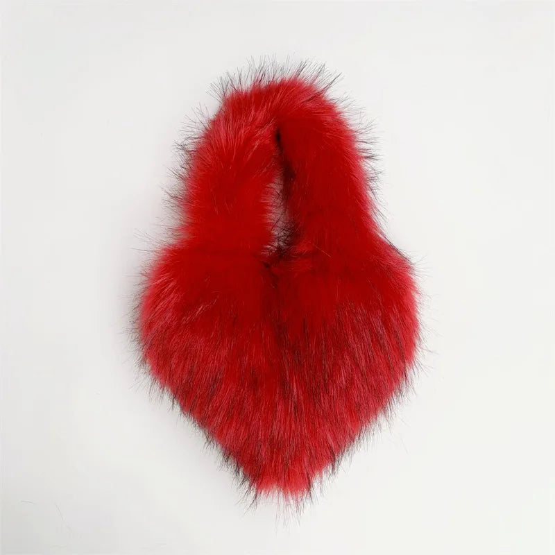 Fur Heart Shaped Bag