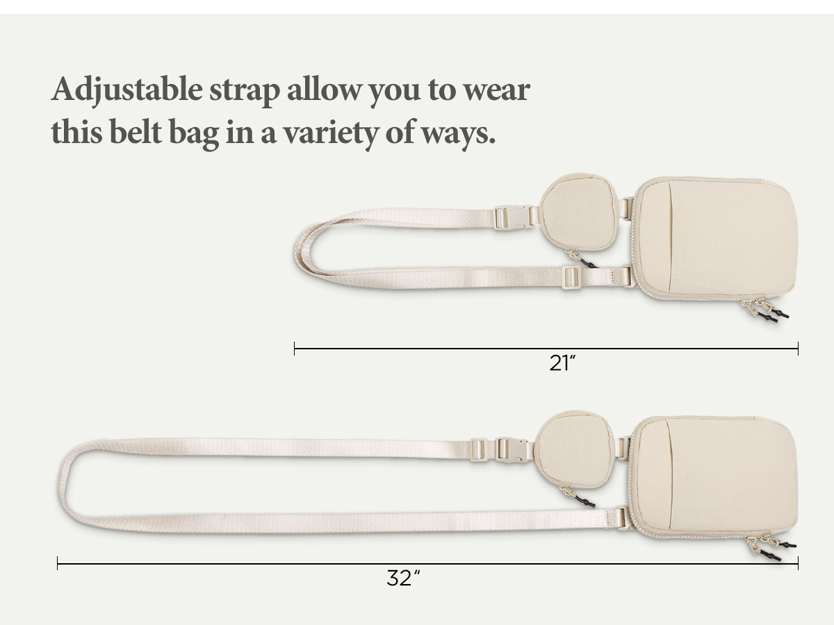 Ododos Adjustable Strap Crossbody Bag with Removable Small Bag