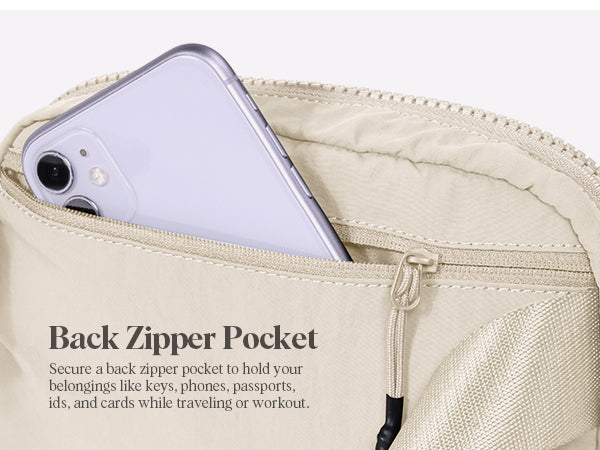 Ododos mini belt bag with back zipper pocket