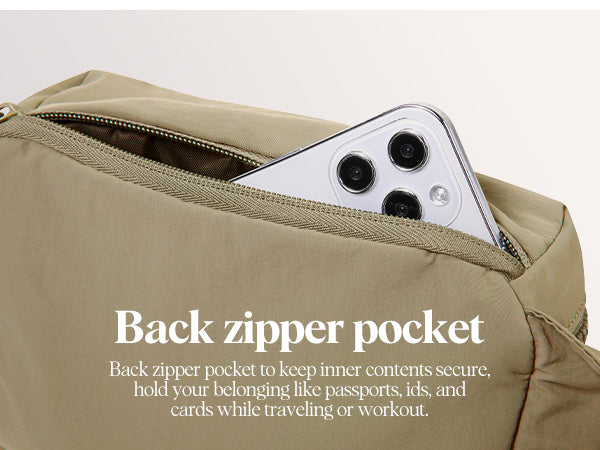 Ododos 2L Belt Bag with Back Zipper Pocket