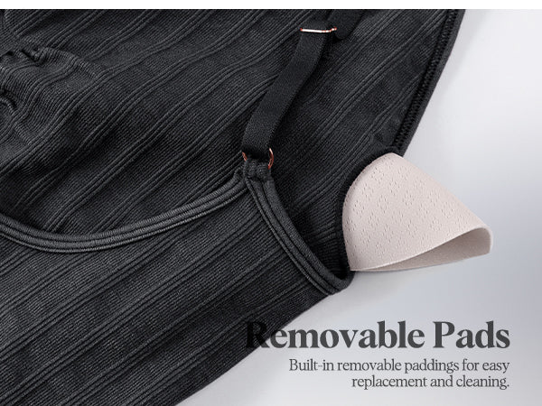 Ododos Seamless Criss Cross Sprots Bra with Removable Pads