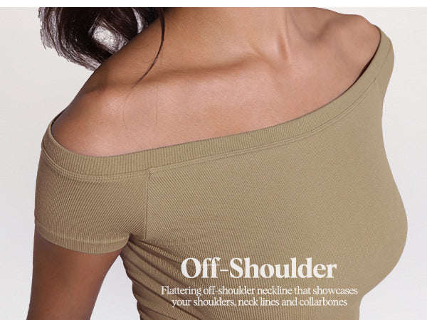 Ododos Off Shoulder Short Sleeve Tops