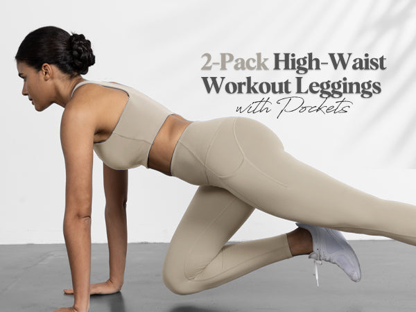 Ododos 2-Pack 7/8 High Waist Workout Leggings