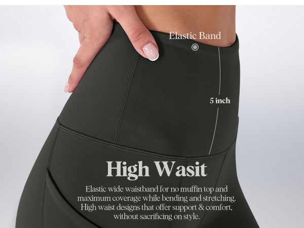 Ododos 5 inch High Waist Tummy Control Shorts with Pockets