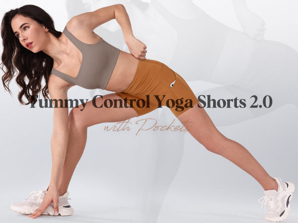 Ododos 5 inch  High Waist Tummy Control Shorts with Pockets