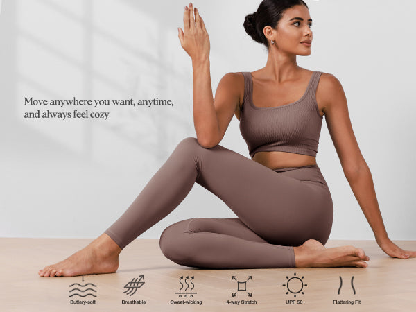 Ododos 25 inches Body-Hugging Workout Leggings with Back Pocket