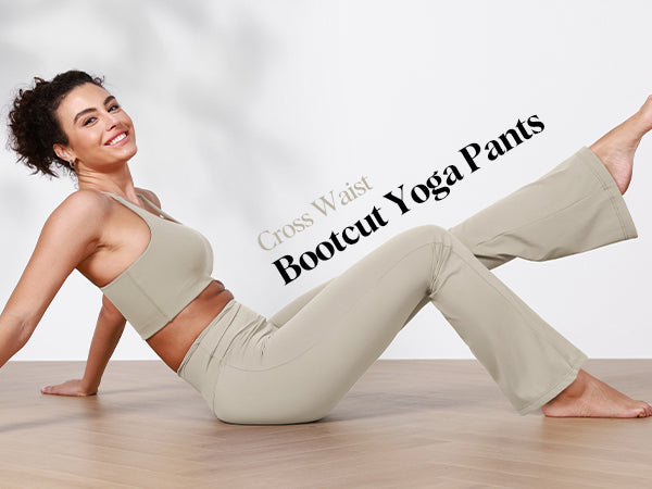ODODOS Cross Waist Workout Yoga Flare Pants – ododos