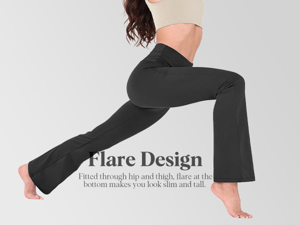 Cross Waist Sports Flare Yoga Pants