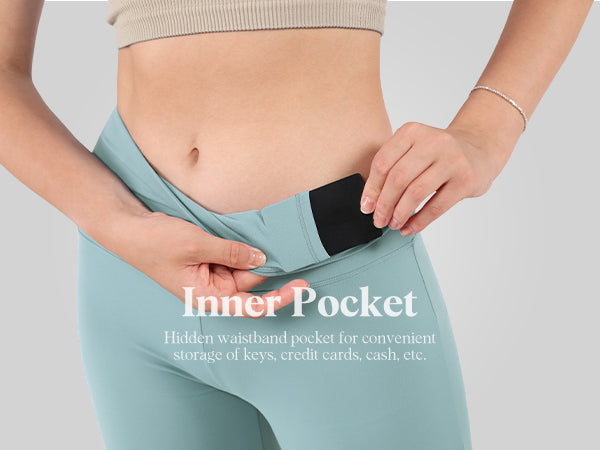 Ododos Cross Waist Workout Yoga Flare Pants with Inner Pocket