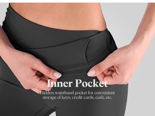 Ododos 5 inch Cross Waist Yoga Shorts with inner pocket