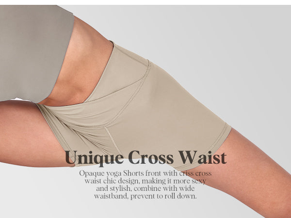 Ododos 5 inch Cross Waist Yoga Shorts