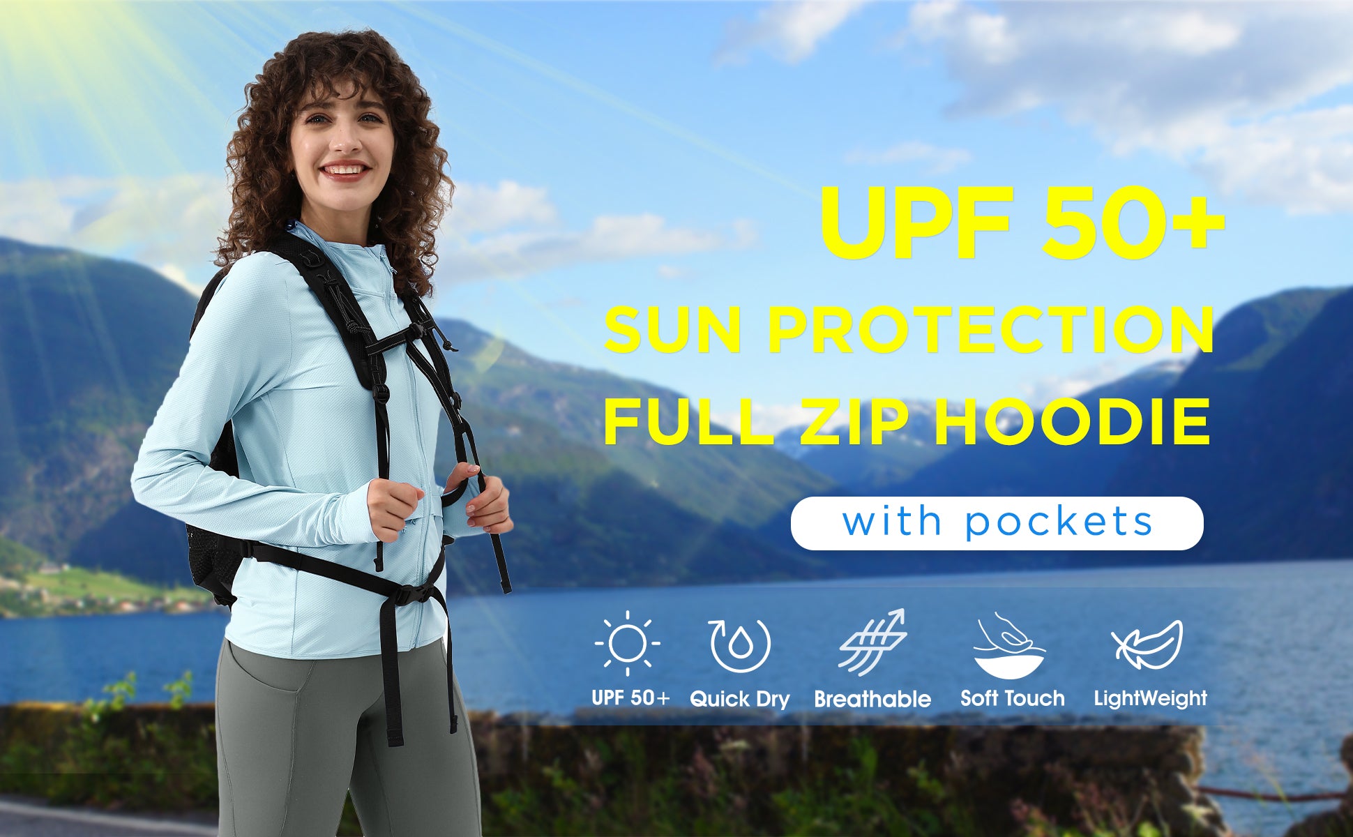 Packable UPF 50+ Sun Protection Hoodie