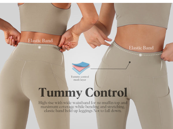 Ododos 7/8 High Waist Tummy Control Sports Leggings with Pockets
