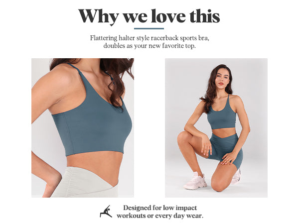 Why Love Ododos 1-Pack Halter Racerback Sports Bra