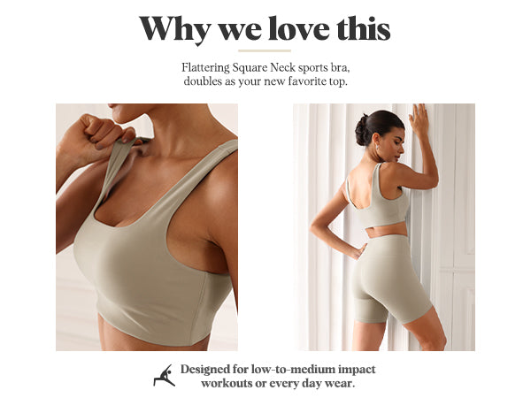 Why Love Ododos 2-Pack Square Neck Sports Bra
