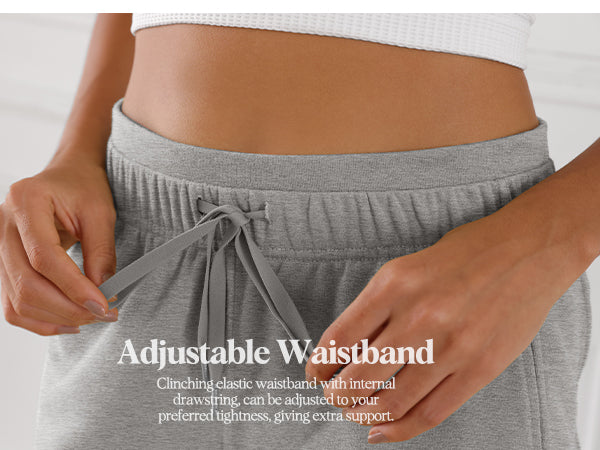 Adjustable Waistband Detail on Ododos Cotton Terry Shorts