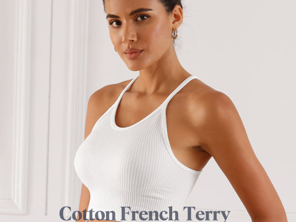 Ododos Cotton Terry Drawstring Workout Shorts - Front View