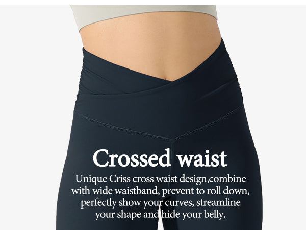 Ododos gathered cross waist yoga leggings