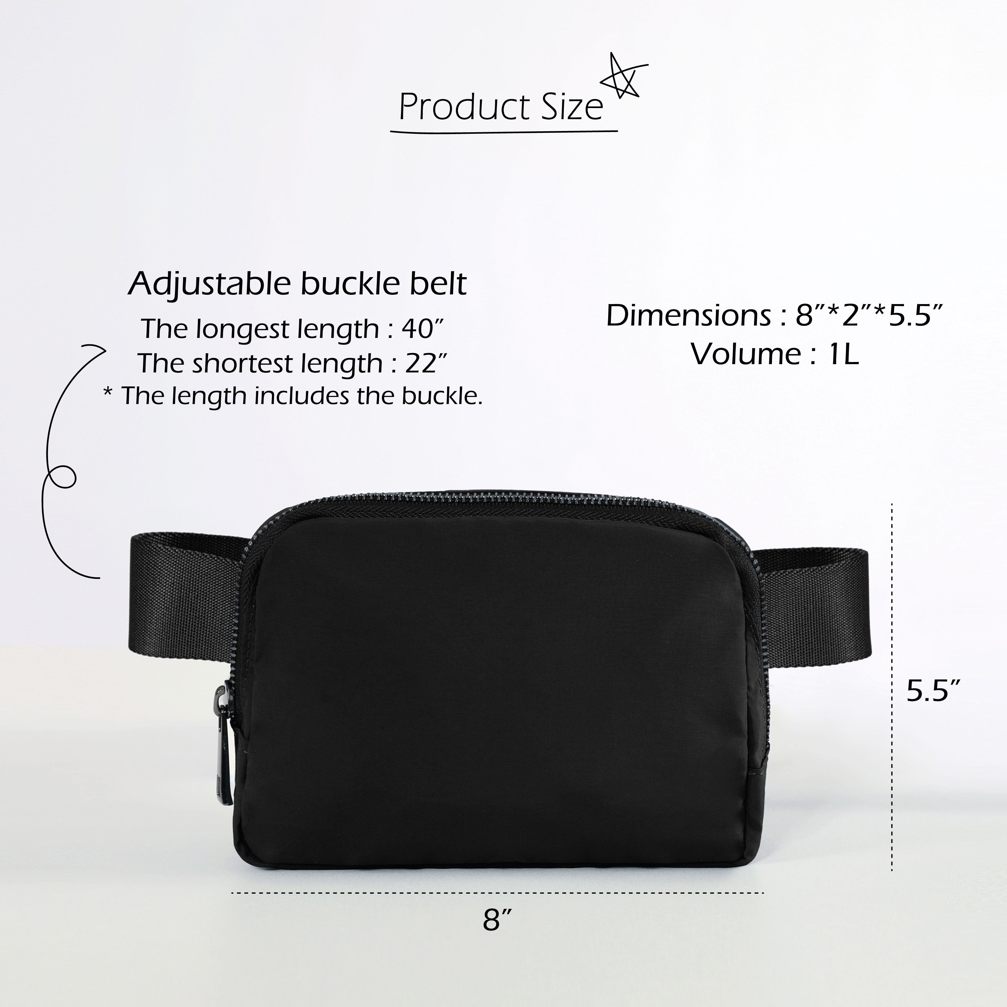 Unisex Mini Belt Bag Size