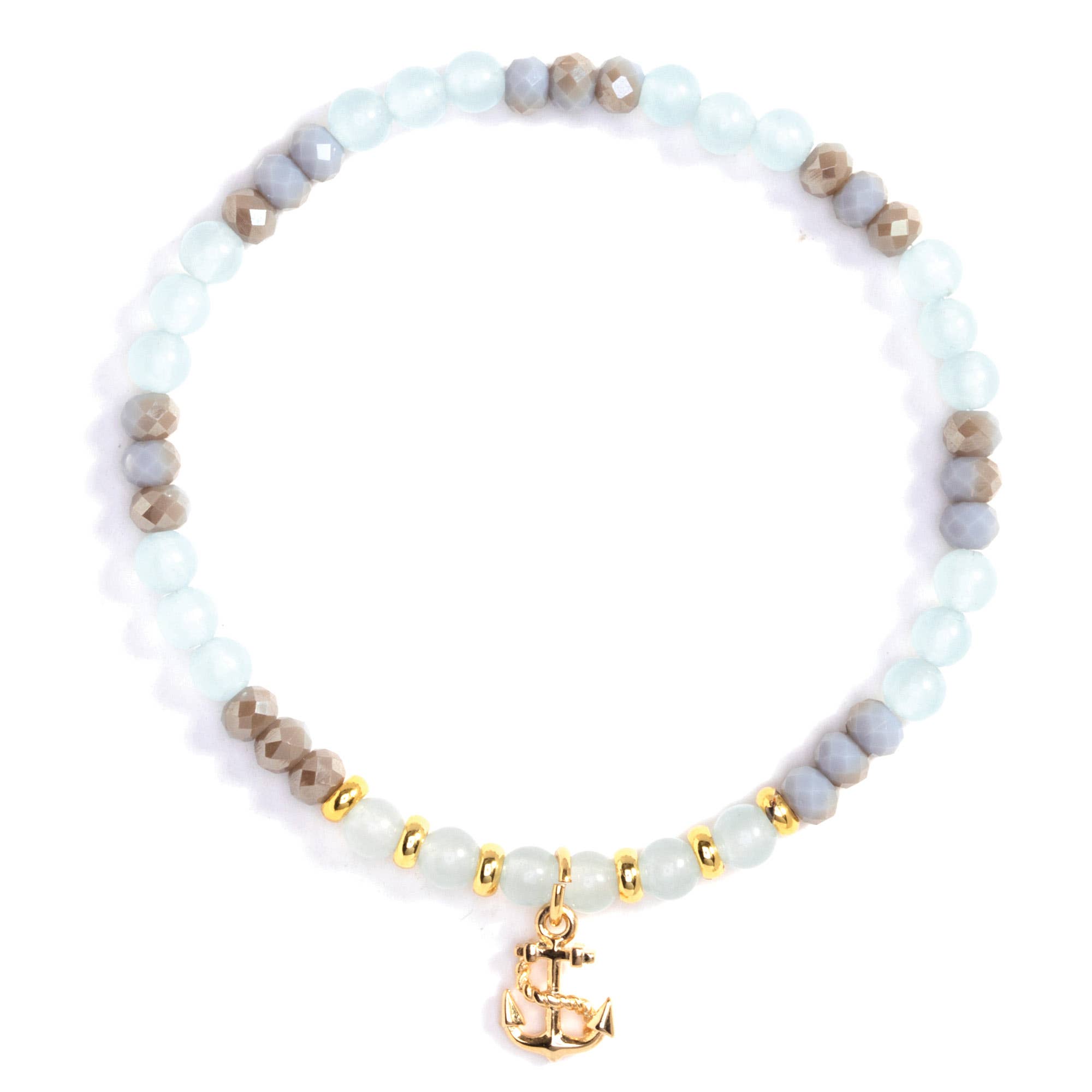 Anchor Stretch Stone Bracelet