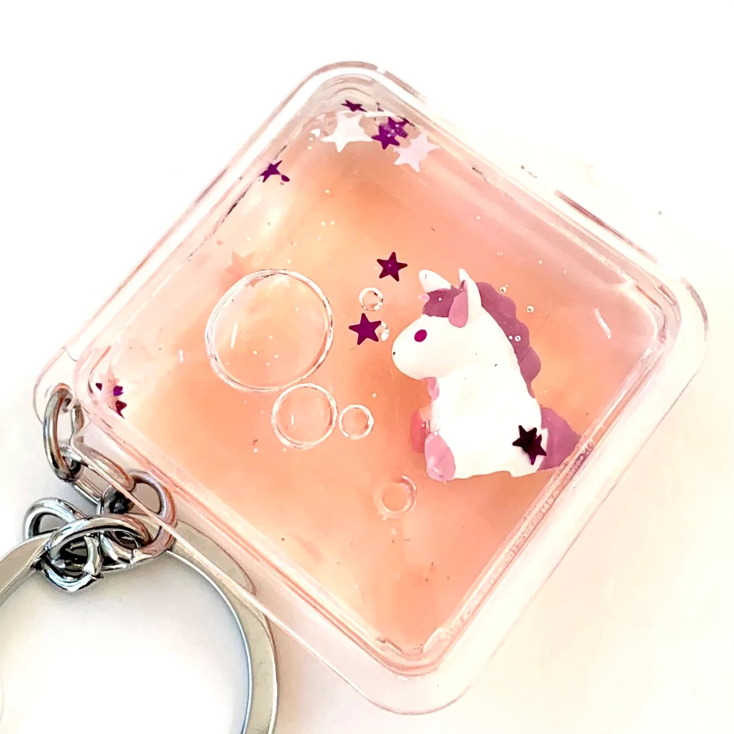 Floating Unicorn Charm Keyring