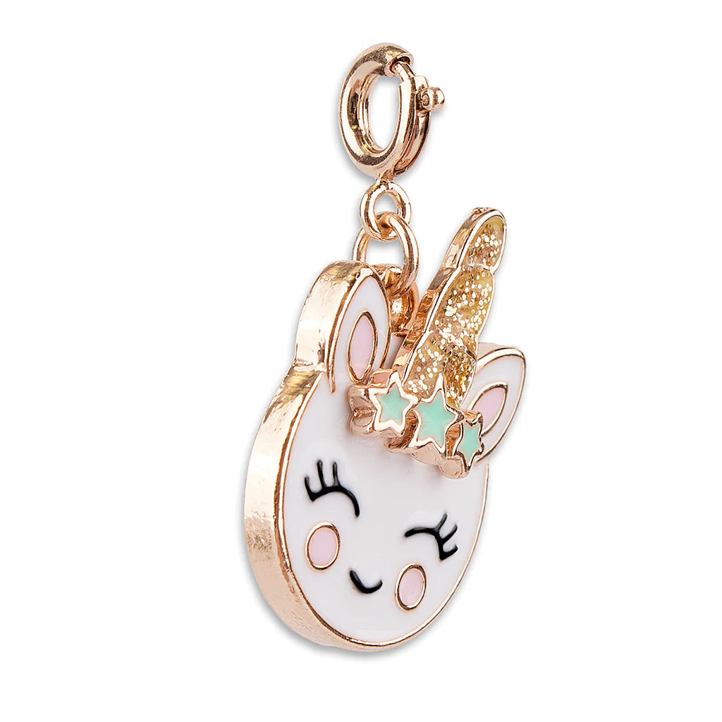 Gold Unicorn Smiley Charm