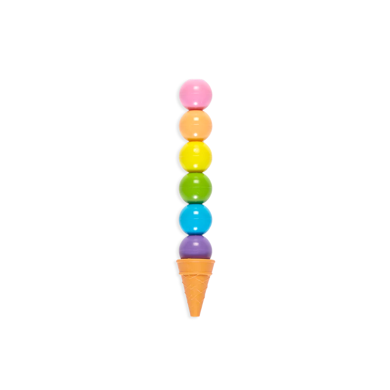 Rainbow Scoops Vanilla Scented Stacking Erasable Crayons