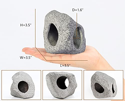 Aquarium Hideaway Rock Cave for Aquatic Pets to Breed, Play and Rest, Safe and Non-Toxic Ceramic Fish Tank