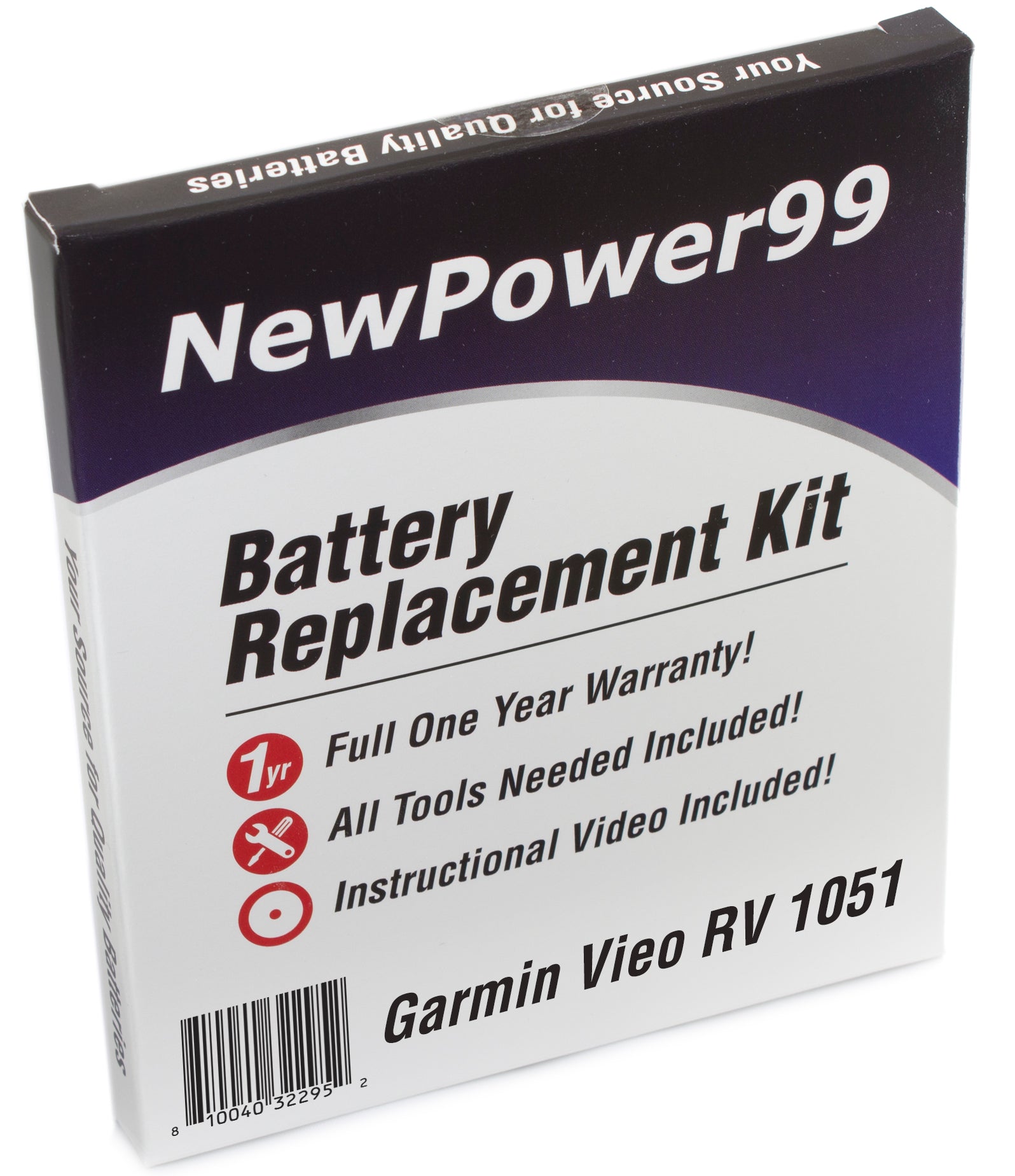 Garmin Vieo RV 1051 Battery Replacement Kit with Tools, Video Instructions and Extended Life Battery