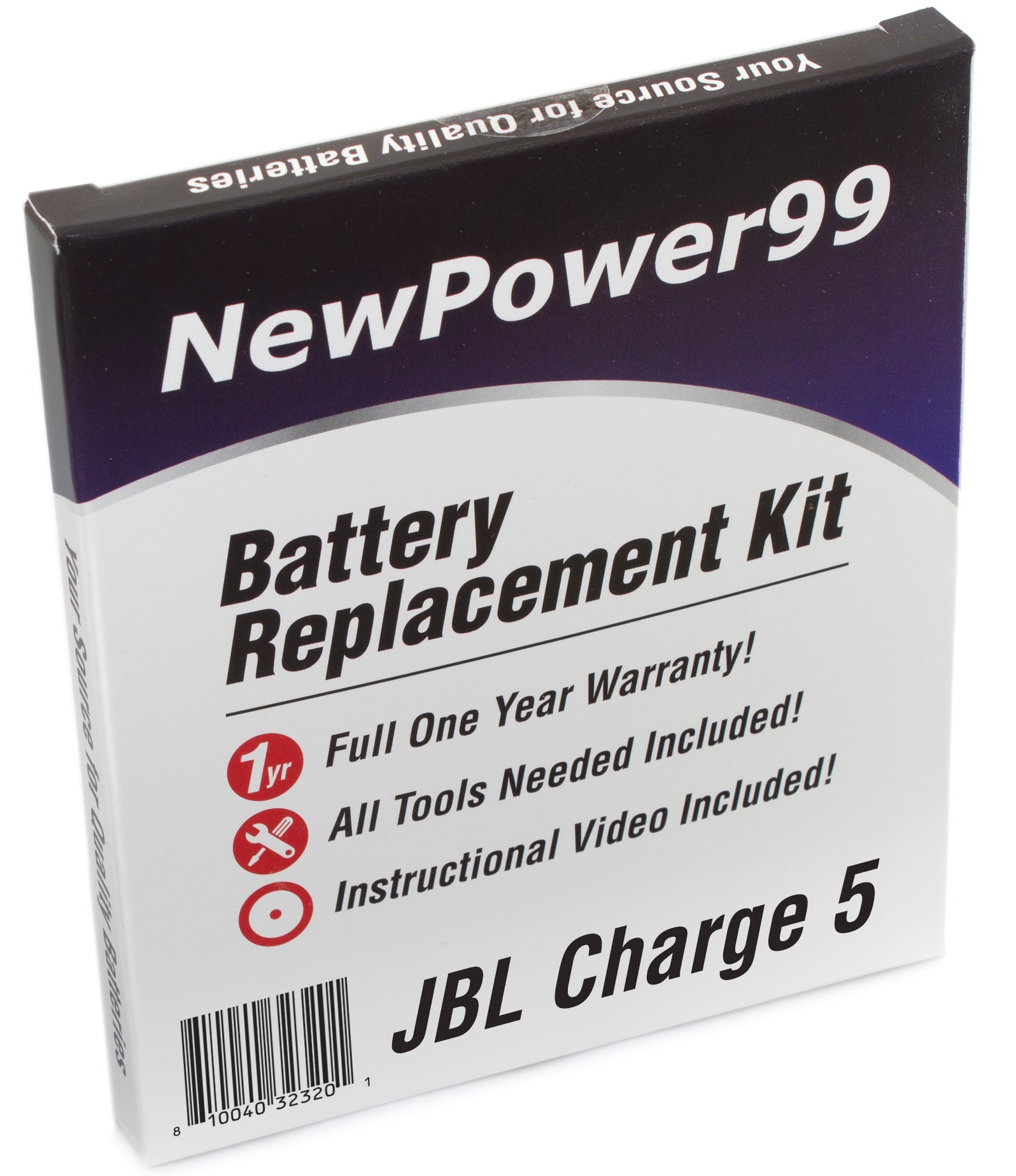 JBL Charge 5 Battery Replacement Kit with Special Installation Tools, Extended Life Battery, Video Instructions, and Full One Year Warranty
